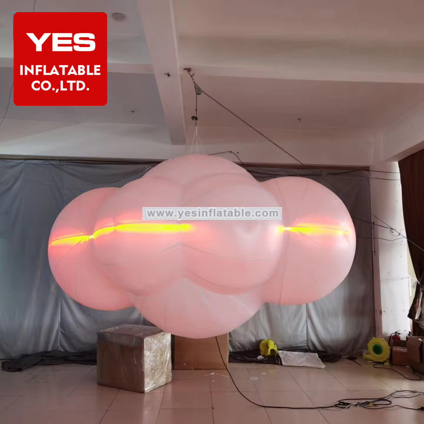 Party Decoration Inflatable Balloon Cloud Hanging Inflatable White Cloud Balloon With Led Light