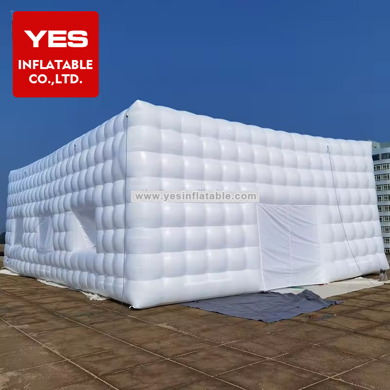 outdoor white giant Event Party cube inflatable tent with led light