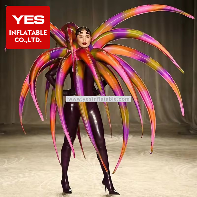 Festival Parade Decoration Inflatable Flower Wing Performance Costume For Adult