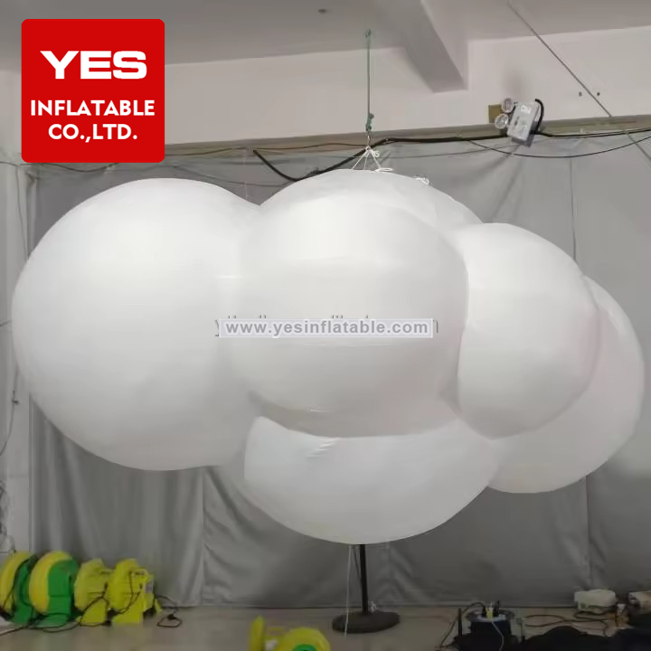 Outdoor Event Decoration Inflatable Advertising Model Inflatable Cloud Balloon With Led Light