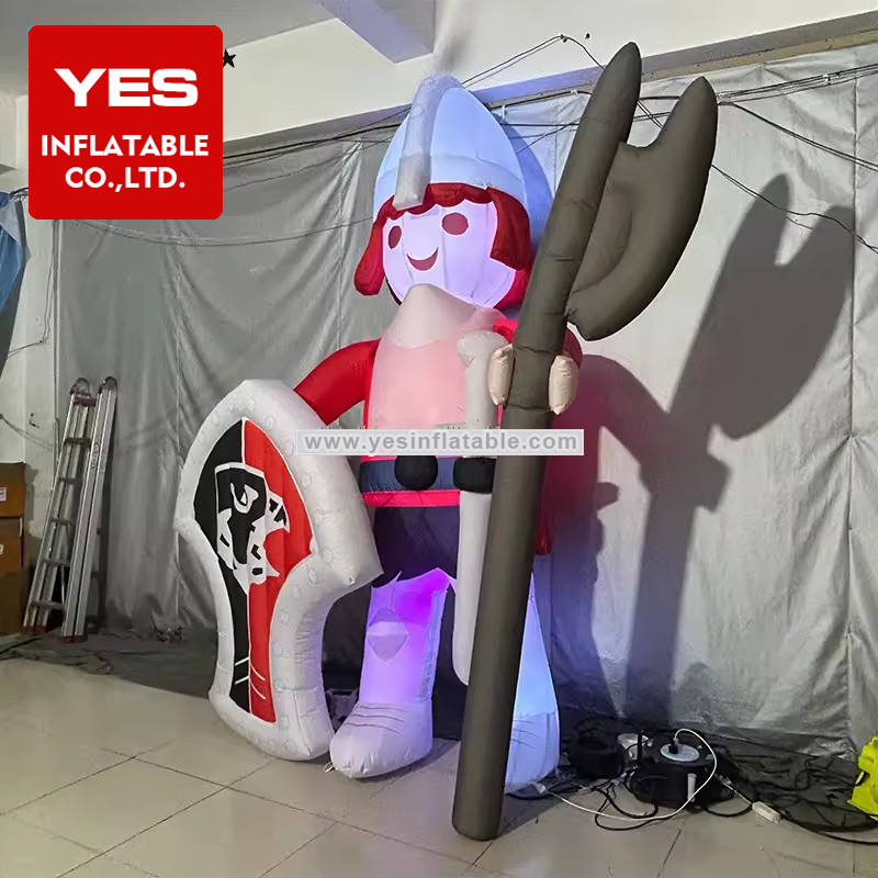 Best Design Inflatable Cartoon Charater Model Take Weapons Inflatable Cartoon Man With Led Light