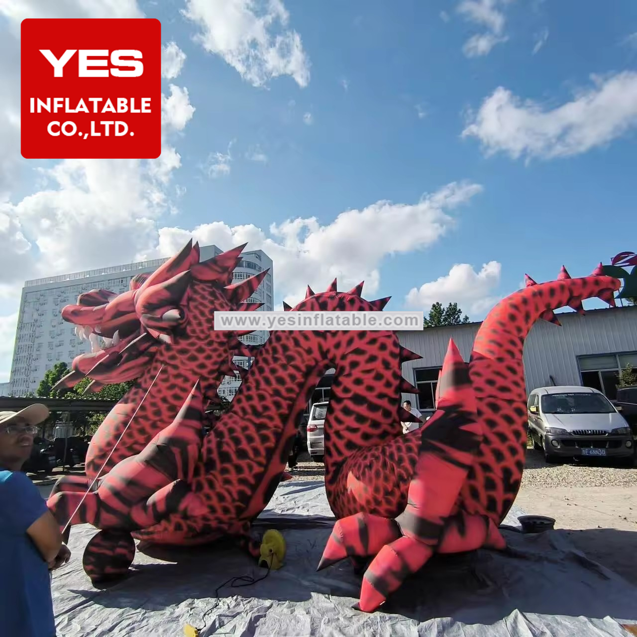 Chinese New Year Parade golden dragon model LED lighted inflatable chinese parade dragons