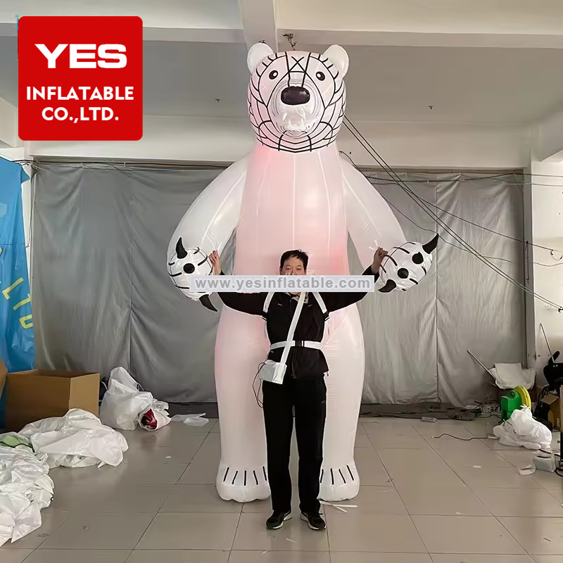 Customized Carnival Festival Parade Inflatable Animal Costume Inflatable Polar Bear Costume