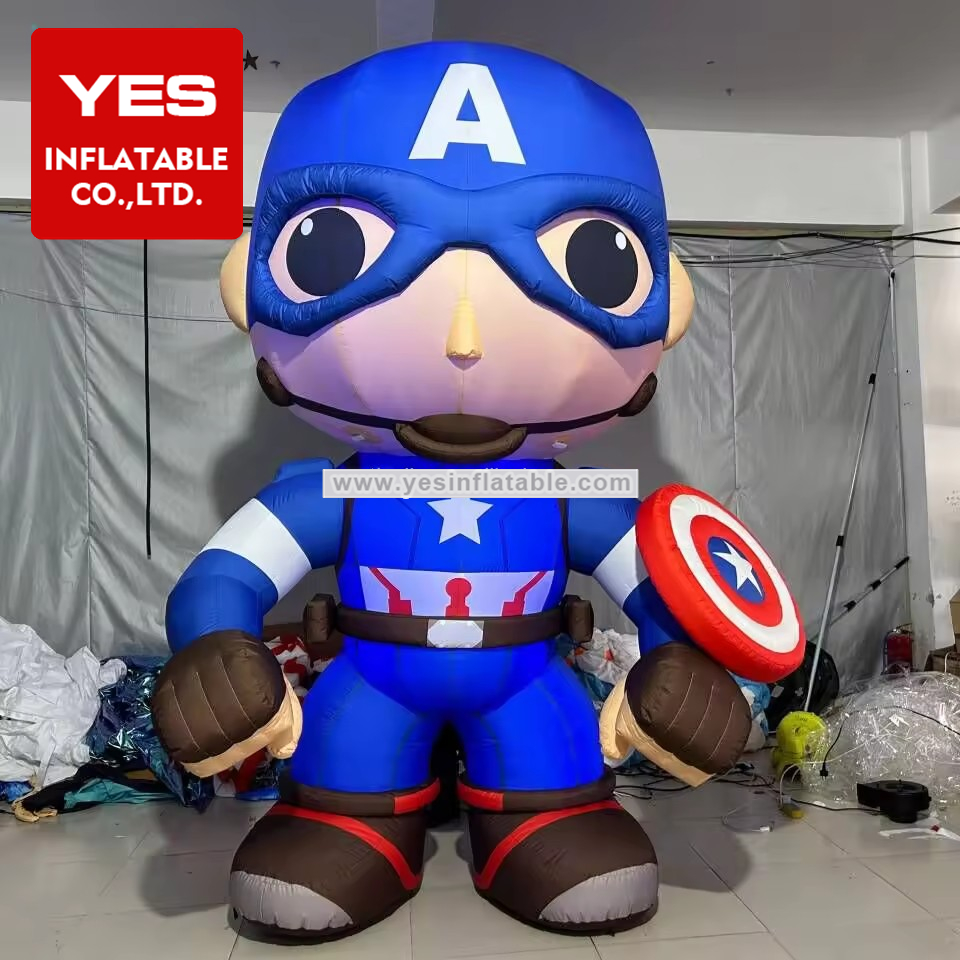 Customized Inflatable Cartoon Charater Model Inflatable Cartoon Man With Shield