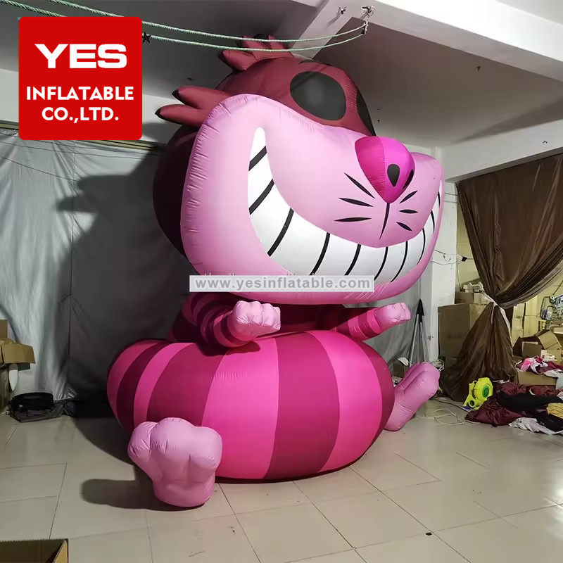 pink Inflatable smile cheshire cat inflatable prop wonderland