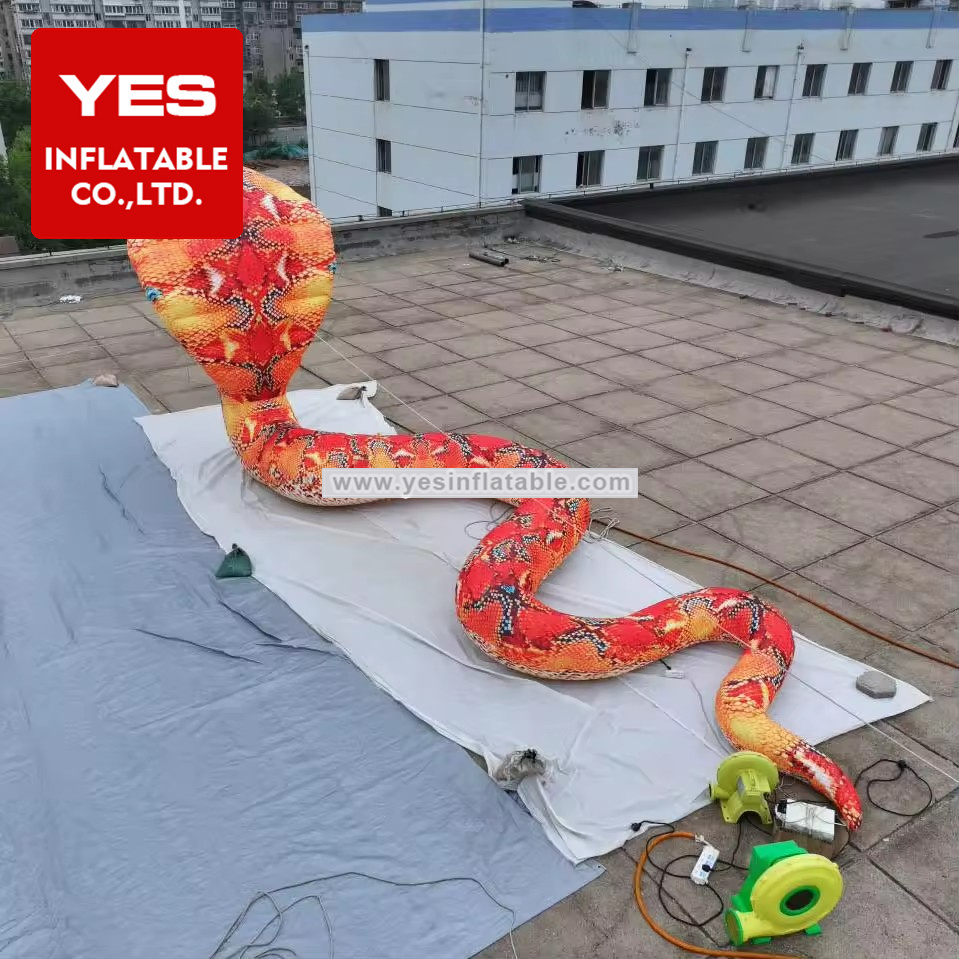 Vivid Printing Inflatable Animal Model Giant Inflatable Snake For Advertising