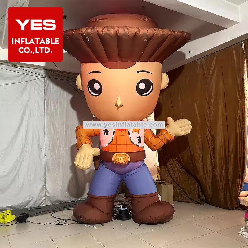 Hot Sale Giant Led Advertising Inflatable Cartoon Charater Boy Inflatable Cowboy With Led Light