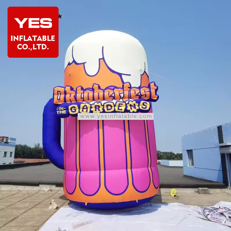 advertising inflatable fiberglass cup Inflatable Beer Drinking Cup blow up bottle