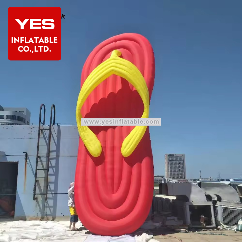 Led Light Outdoor Inflatable Stage Decoration Giant Inflatable Slipper Model Inflatable Flip Flop