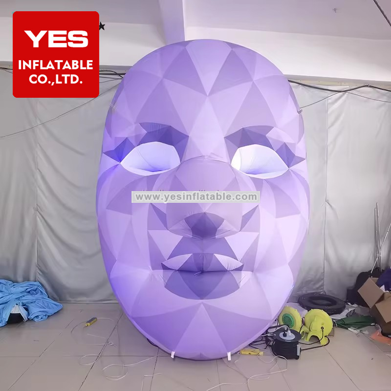 Giant Inflatable Halloween Decoration Inflatable Clown Mask With Led Light