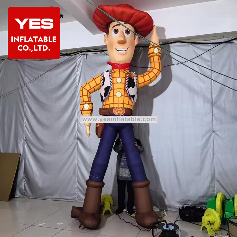 Customized Inflatable Cartoon Charater Model Inflatable Cowboy With Hat