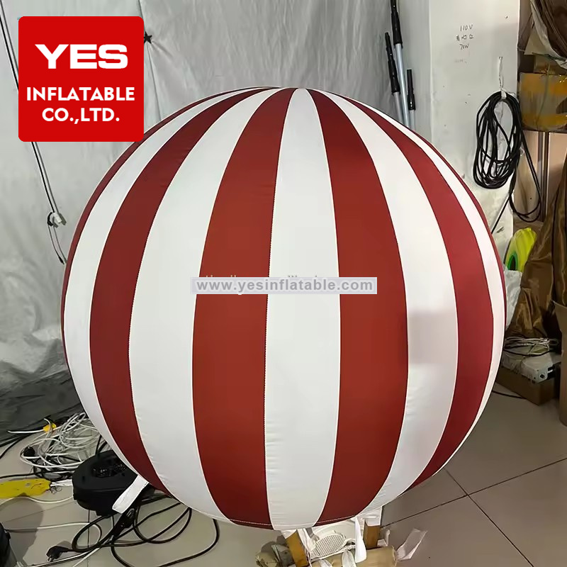 Giant Custom Inflatable Balloon Model Hanging Red White Stripe Inflatable Ball