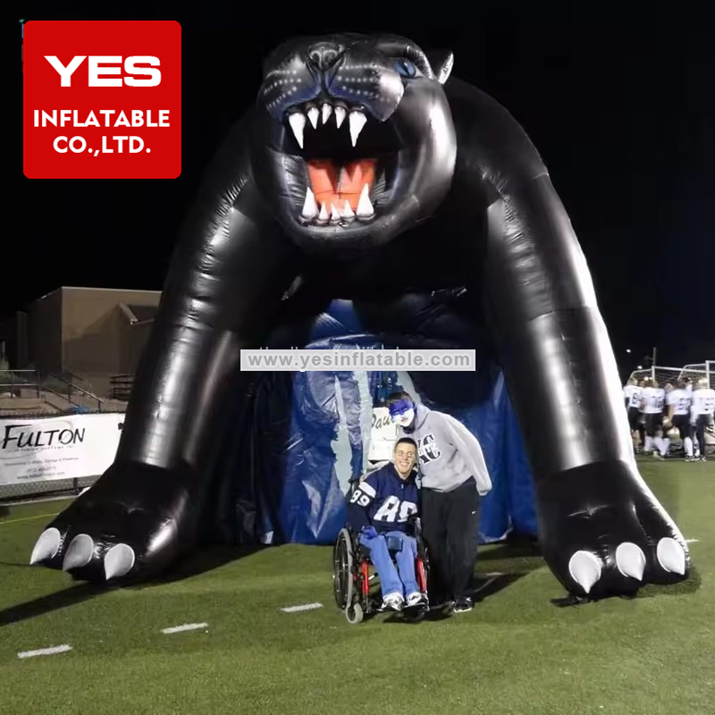 High School Booster Club inflatable football panther tunnel