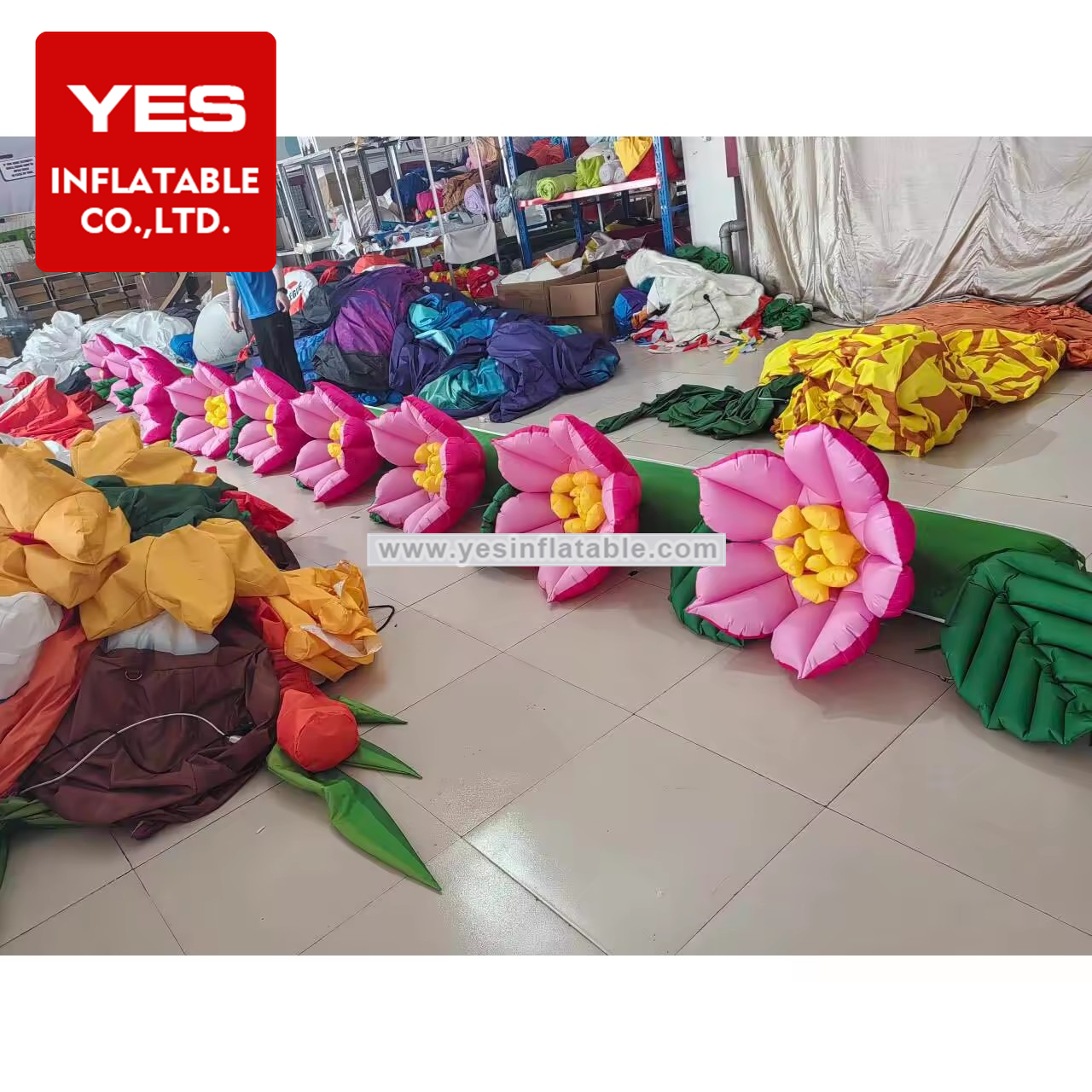 Wedding Appearance Props Inflatable Flower Chain With Led Light