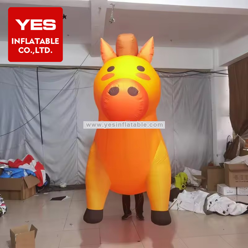 Hot Sale Lighted Inflatable Riding Horse Costume For Spain Parade Decoration