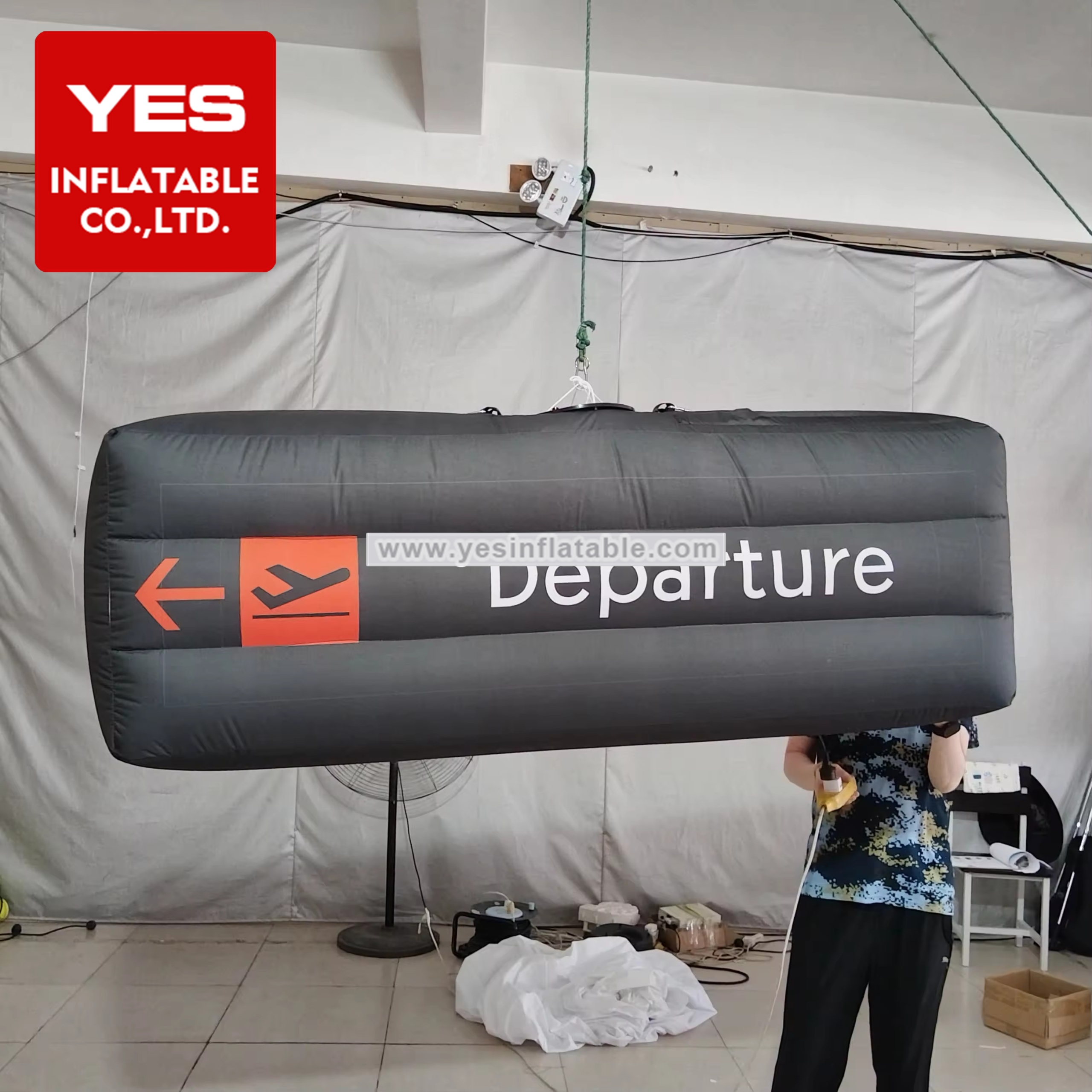 Hot Sale Airport Inflatable Advertising Board Hanging Inflatable Airport Departure Signs