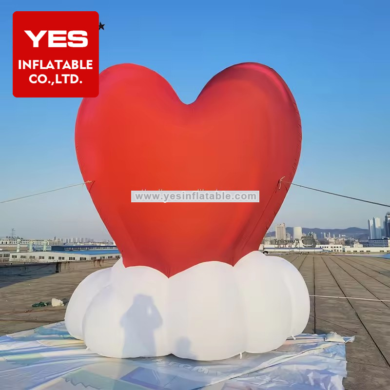 Valentine Day Proposal Inflatable Decorations LED Light Inflatable Red Heart