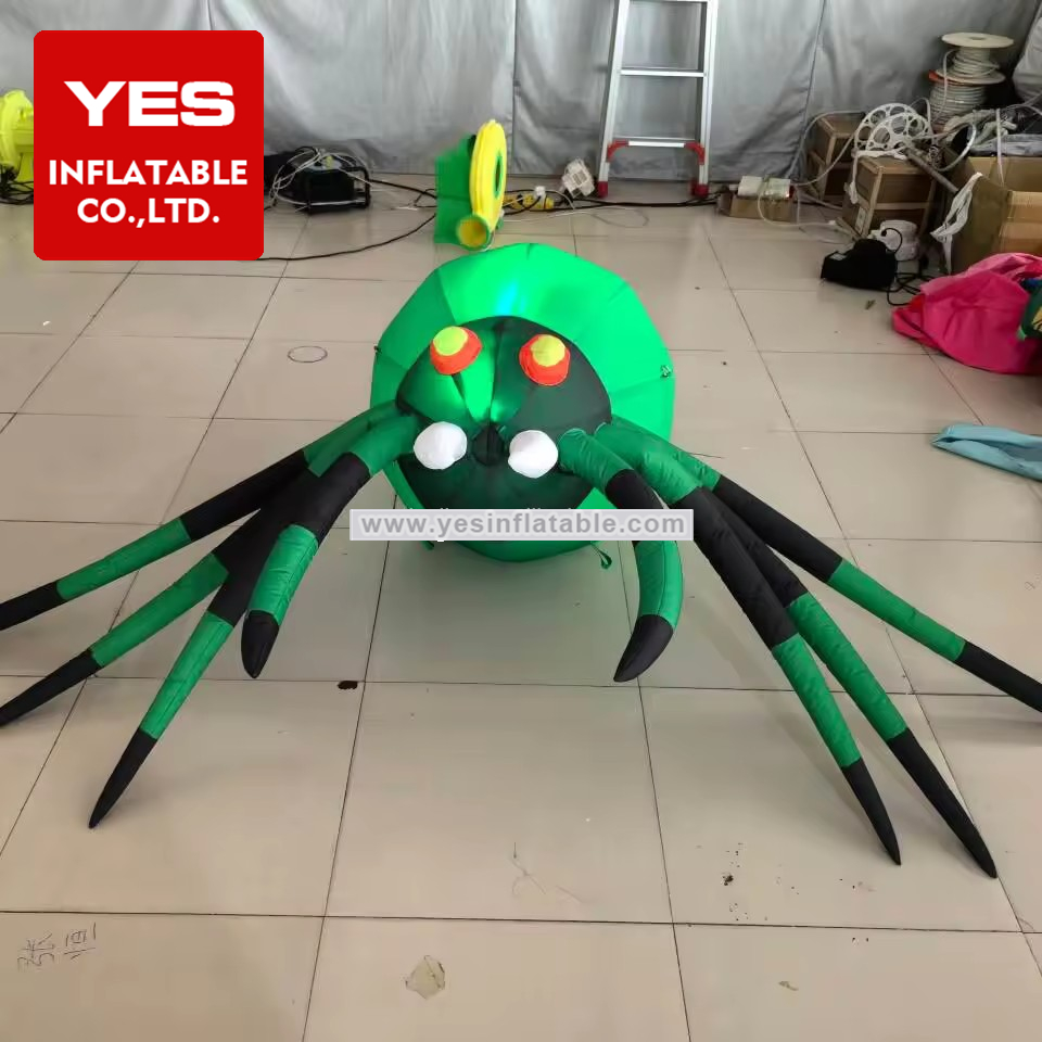 Halloween Blow Up Yard Garden Decoration Giant Inflatable Animal Model Green Inflatable Spider