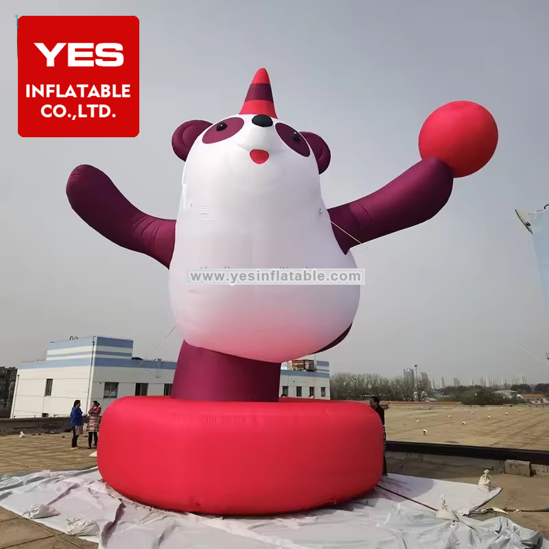 Advertising Inflatable Mascot Model Inflatable Cartoon Panda For Event Decoration