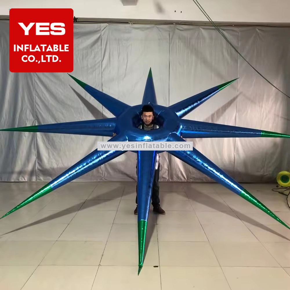 Party Stage Use Inflatable Performance Costume Blue Inflatable Star Costume