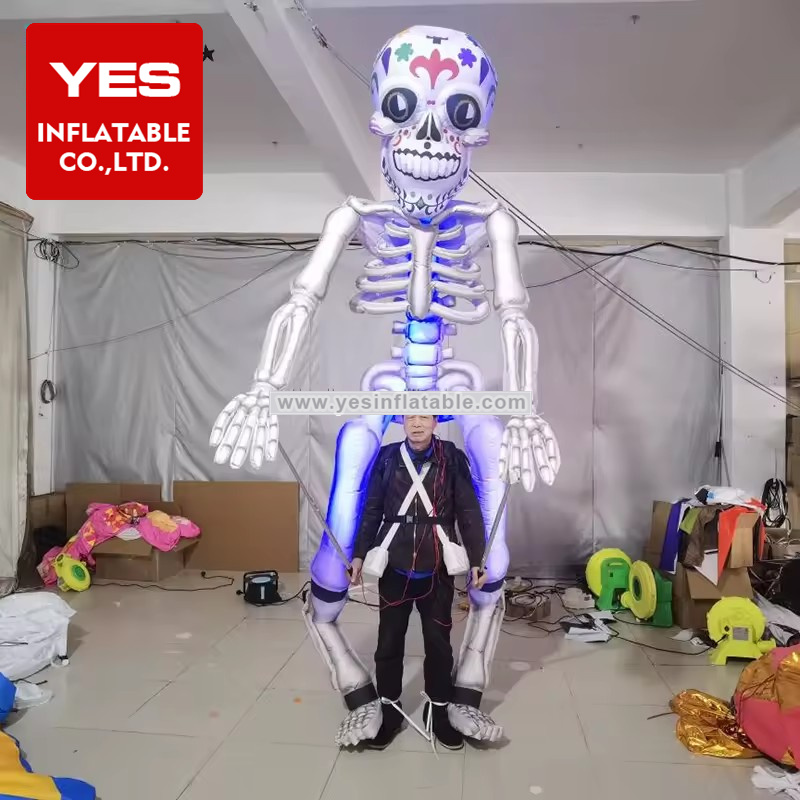 Wholesale Halloween Parade Inflatable Human Skeleton Costume Led Halloween Costume Inflatable