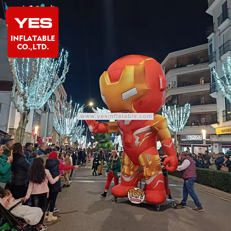 Stage Street Decoration Led Lights Inflatable Cartoon Movie Characters Inflatable Superhero For Sale