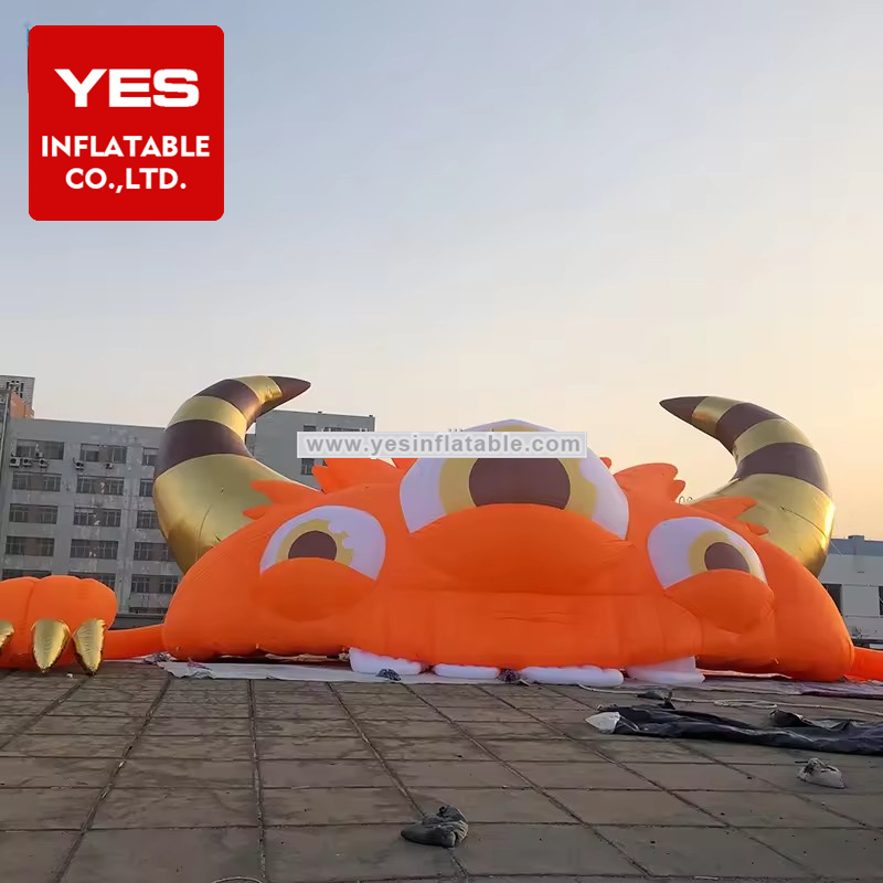 concert giant orange 3 eyes characters fire monster inflatable stage