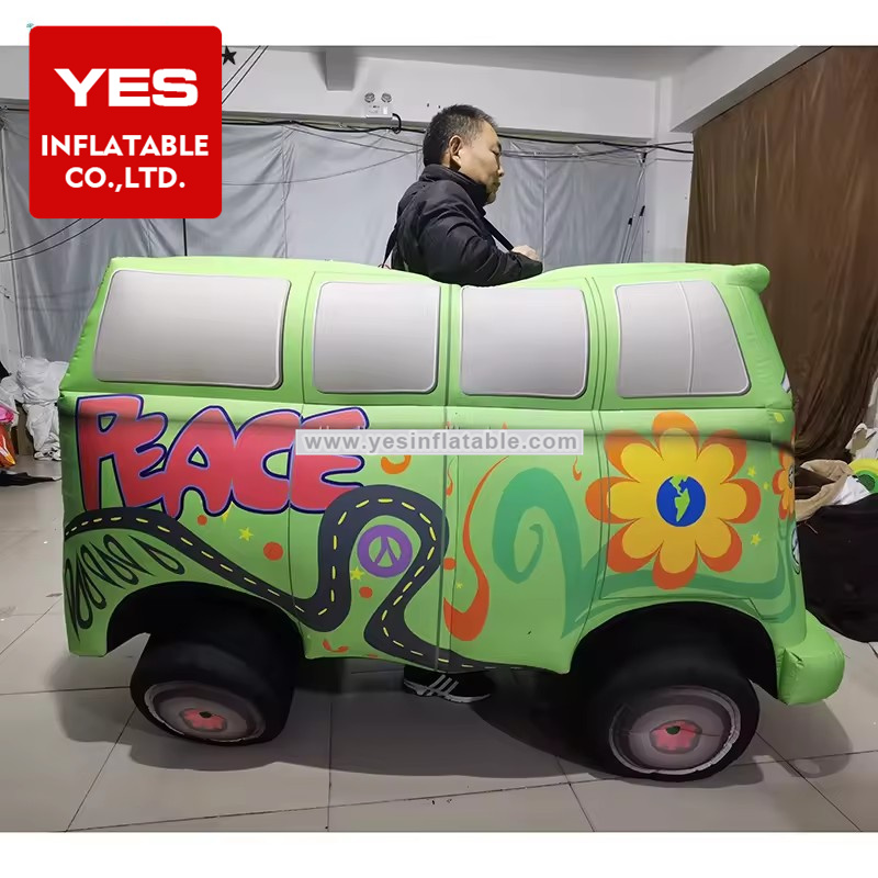 adult green air bounce bus balloon bus inflatable costume