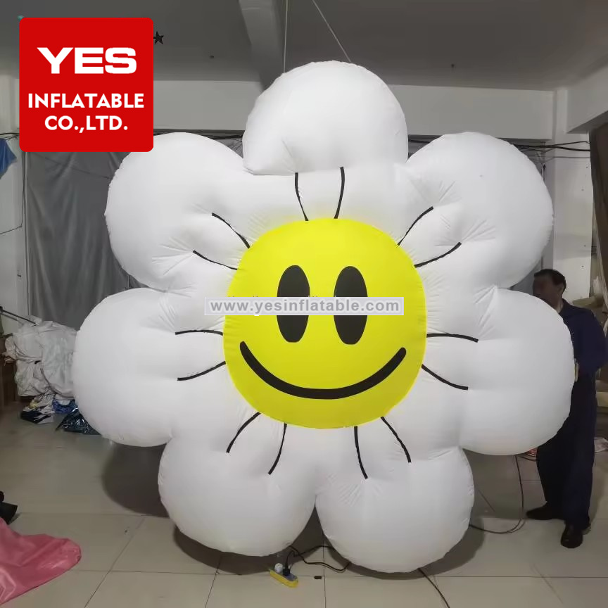 Hot Sale Custom Colourful Wedding Activity Decoration Inflatable Smiley Face Flower