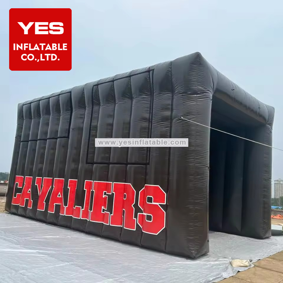 Football Rugby Players Inflatable Sport Tunnel Black Inflatable Square Tunnel