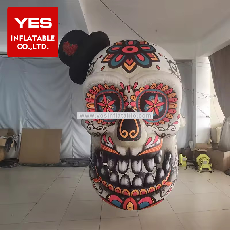 halloween Scary Hanging Skull Head Model Catrina Inflatable