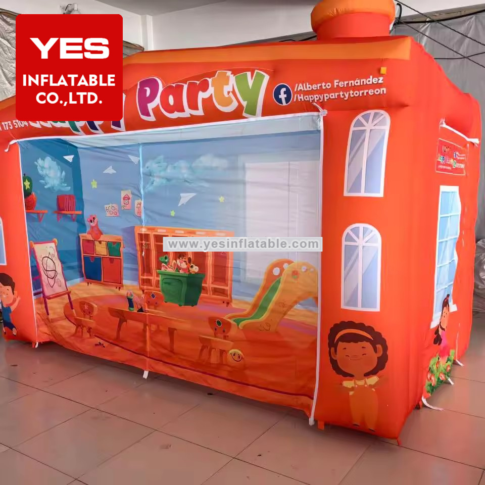 High Quality Orange Inflatable Cube Party Tent Inflatable Game Tent