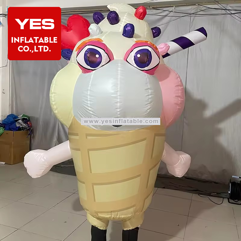 custom marketing walking suit giant inflatable ice cream cone inflatable costume