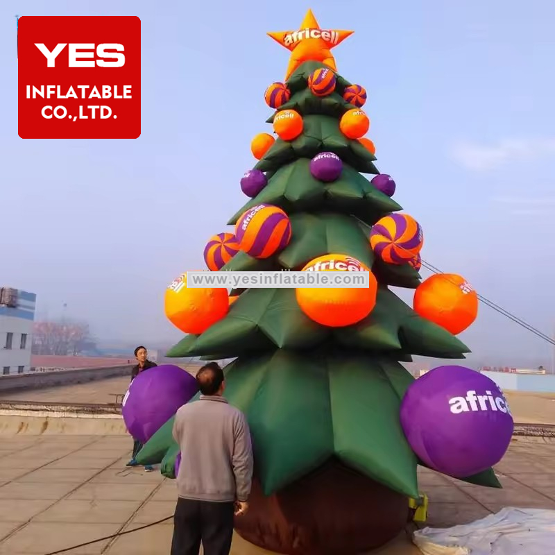 Giant Christmas Decoration Inflatable Christmas Tree With Balloon