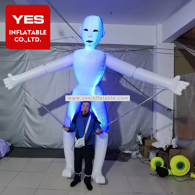 Parade Inflatable Blank Man Costume Inflatable Character Puppet With Led Light