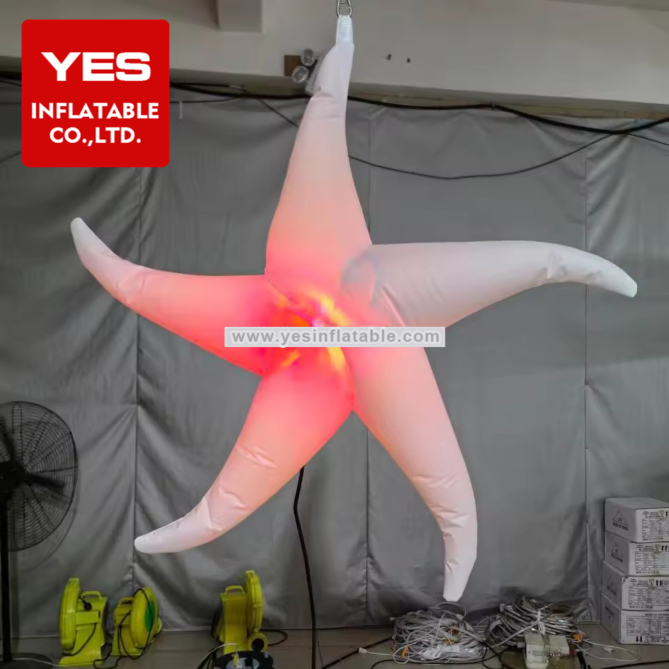 party/event/wedding decoration led light balloon hanging starfish inflatable ceiling decoration