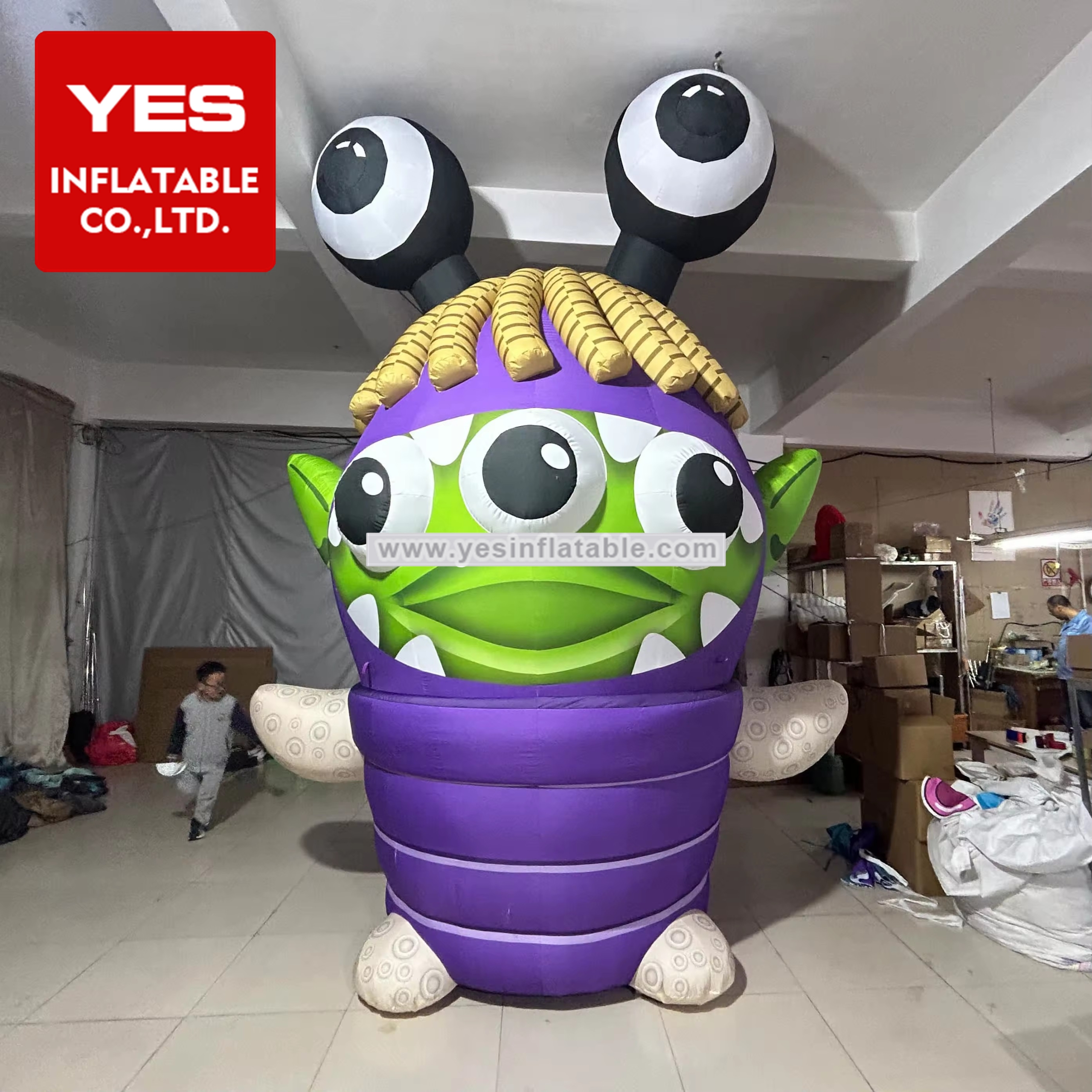 Outdoor Decoration Inflatable Cartoon Charater Model Three Eyes Inflatable Monster