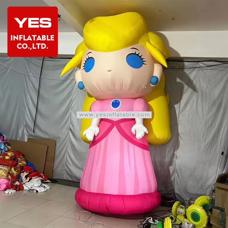 LED Inflatable Cartoon Character Image Yellow Hair Inflatable Little Girl