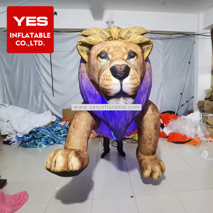 Custom Led Colourful Inflatable Animal Costume Inflatable Lion Costume