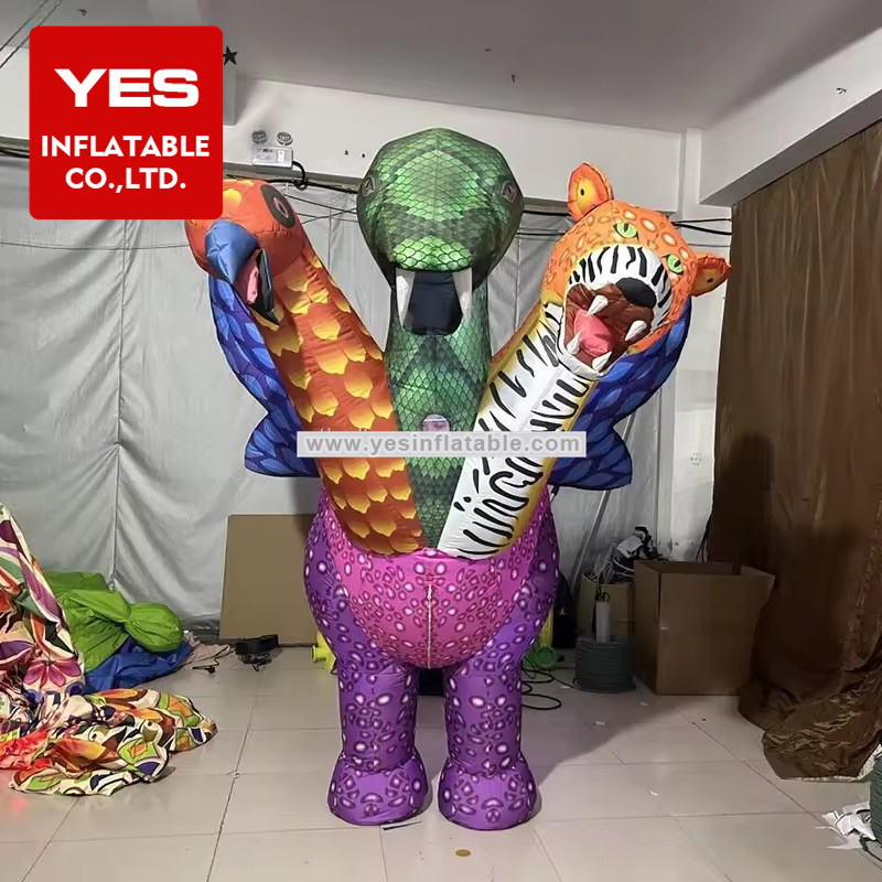 lighting 3 head mythical animal inflatable mascot costumes for sale