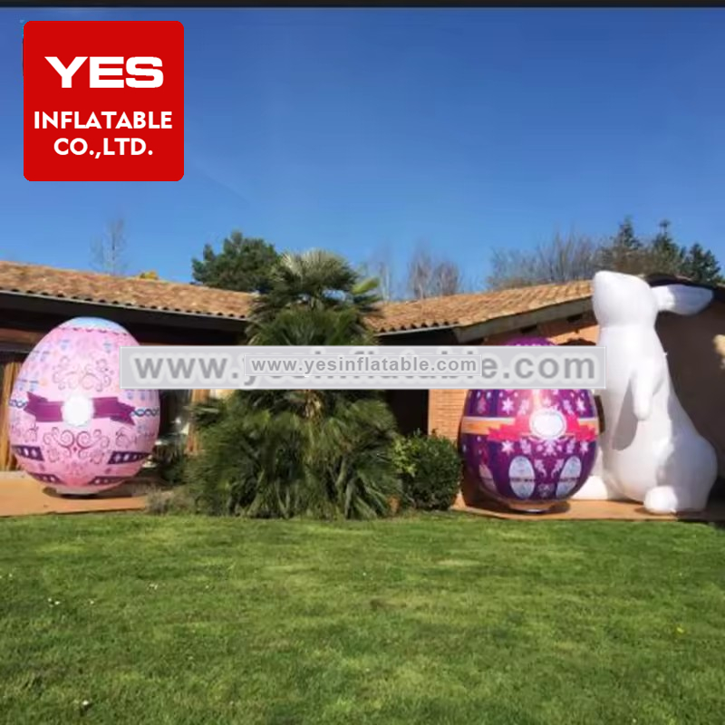 Easter festival event decoration lovely inflatable rabbit with colorful egg