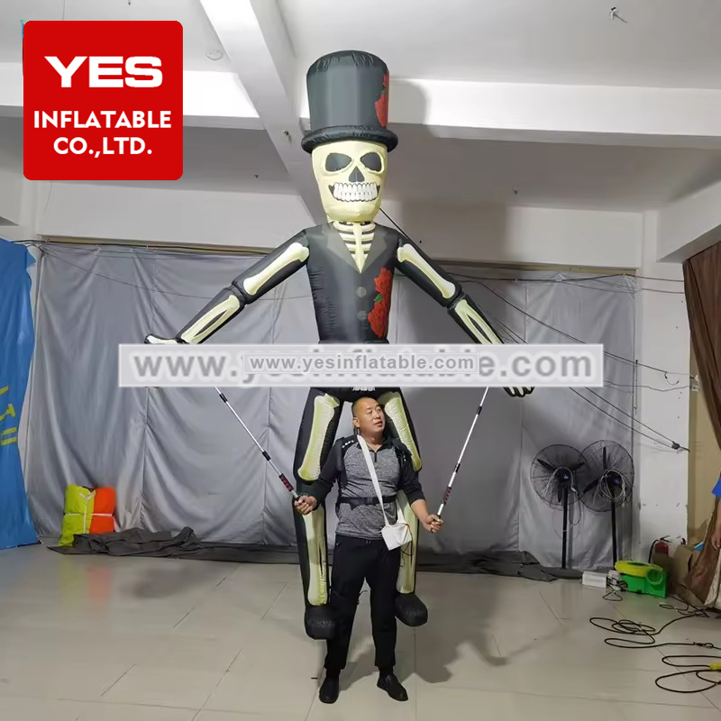 Halloween Decoration Inflatable Parade Costume Inflatable Human Skeleton Costume For Party