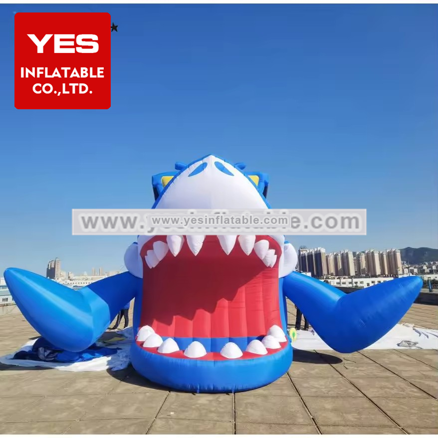 Underwater World Aquarium Outdoor Inflatable Shark Head Stage Inflatable Shark Stage