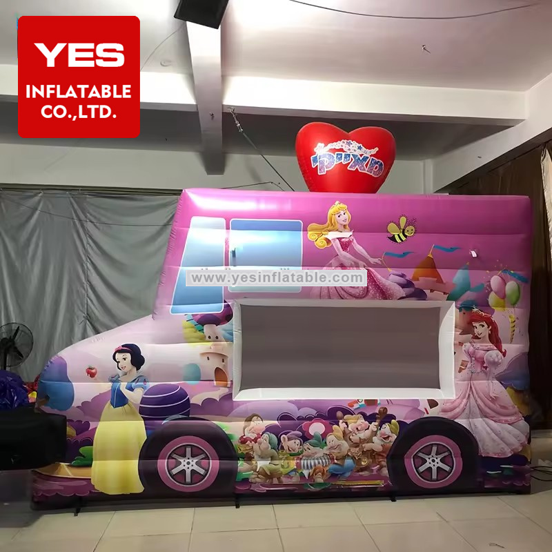 Giant Inflatable Food Car Booth Inflatable Princess Car Kiosk For Commerical Event