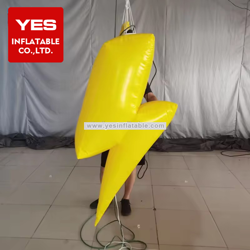 Hanging Led Lighting Yellow Inflatable Flashing Lightning Balloon Model Light