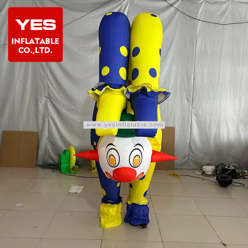 Parade Performance Walking Inflatable Clown Puppet Blow Up Cartoon Figure Costume