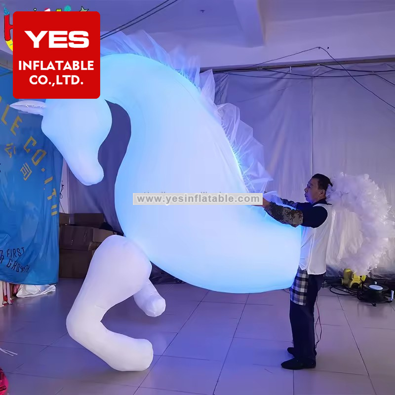 Hot Selling Colorful Street Parade Inflatable LED Horse Costume for Adult