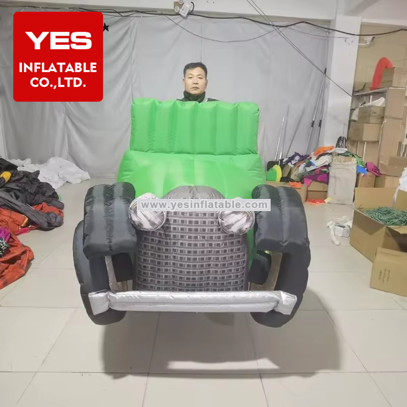 Customized Car Exhibition Parade Walking Inflatable Performance Costume Green Inflatable   Car Costume