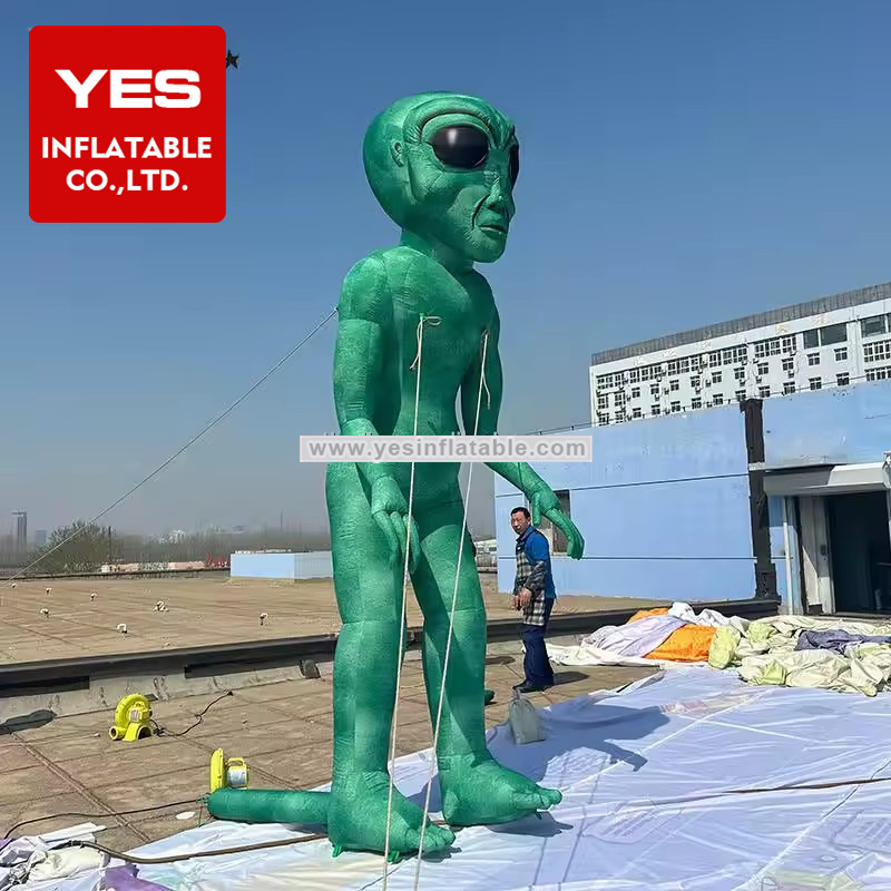 Music festival stage props decorated green alien inflatable decoration