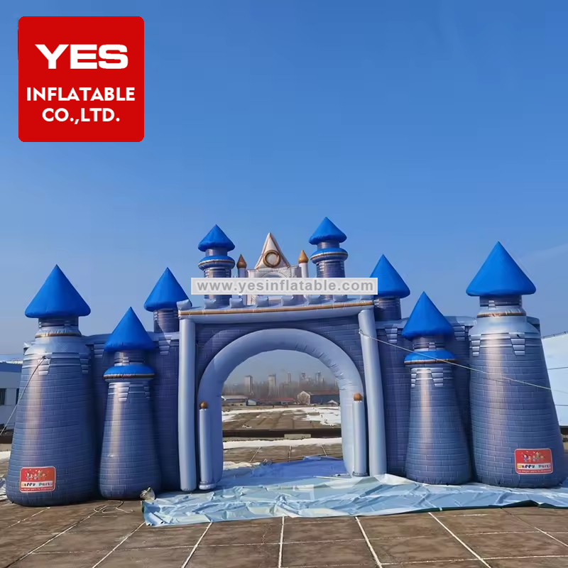 High Quality Inflatable Cartoon Arch Wedding Party Decoration Bule Inflatable Castle Arch